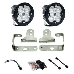 Jeep Gladiator Fog Light Pocket Kit - Baja Designs - Squadron-R Sport 2.0 - Clear - `20-`25